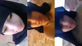 بنت محجبة تركب علي زبر في الطريق العام